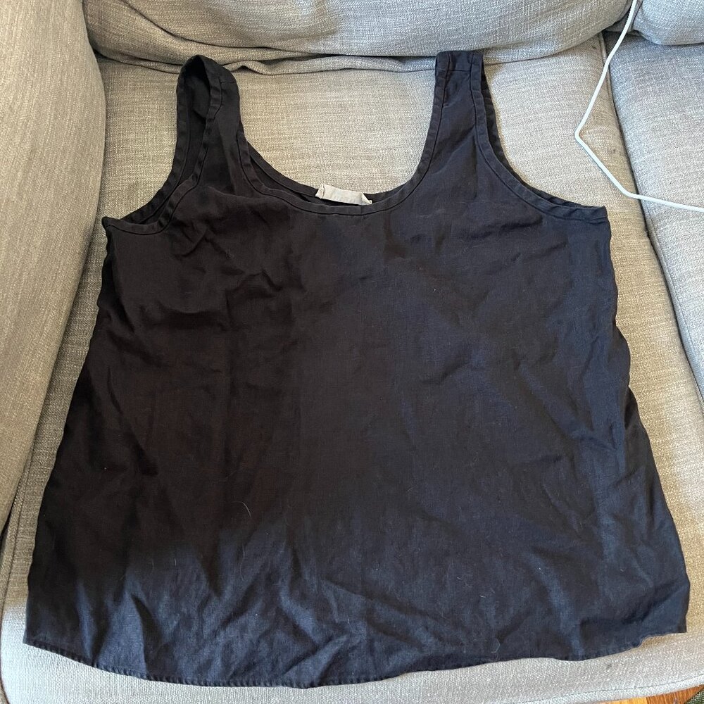 Everlane Black Linen Tank Top